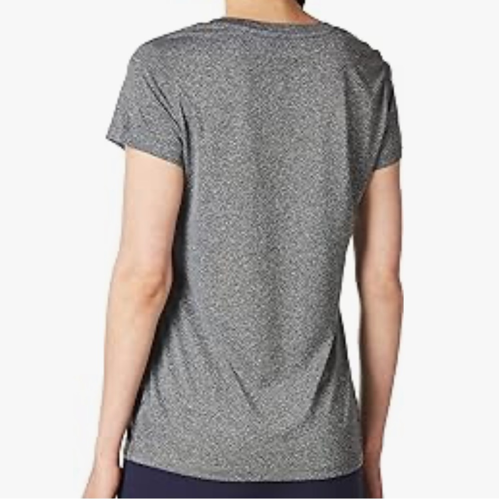 Women’s Hanes V-Neck Sport Performance Short Sleeve T-shirt, SizeL, Heather Gray